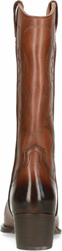Sacha - Dames - Cognac Leren Cowboylaarzen Met Sierstiksels - Maat 39 5 Sacha - Dames - Cognac Leren Cowboylaarzen Met Sierstiksels - Maat 39 - Afbeelding 5