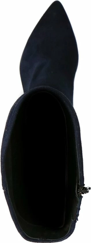 Manfield - Dames - Donkerblauwe Suède Hoge Laarzen Met Hak - Maat 39 3 Manfield - Dames - Donkerblauwe Suède Hoge Laarzen Met Hak - Maat 39 - Afbeelding 3