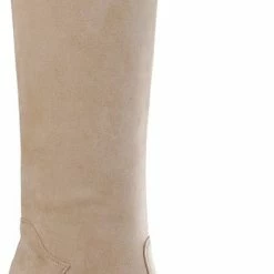 Weloveshoes SmileFavorites® Laarzen Met Hak - Suedine - Beige - Maat 38