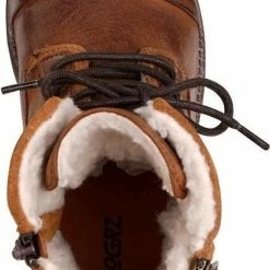 NoGRZ P.Post - Dames Leren Enkellaars - Winter Veterboots - Wol Gevoerd - Cognac - Maat 42 -dames-schoenen Verkoop 412x840 2