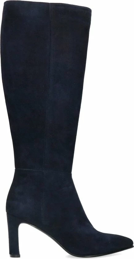 Manfield - Dames - Donkerblauwe Suède Hoge Laarzen Met Hak - Maat 39 1 Manfield - Dames - Donkerblauwe Suède Hoge Laarzen Met Hak - Maat 39