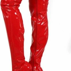 Soisbelle Overknee Boot SB303 Rood Imitatielakleer Maat 40 -dames-schoenen Verkoop 440x840 3