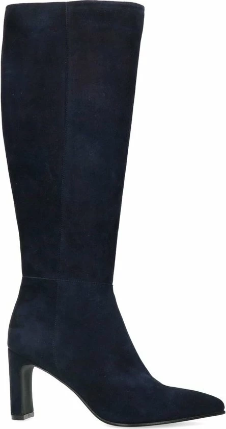 Manfield - Dames - Donkerblauwe Suède Hoge Laarzen Met Hak - Maat 39 5 Manfield - Dames - Donkerblauwe Suède Hoge Laarzen Met Hak - Maat 39 - Afbeelding 5