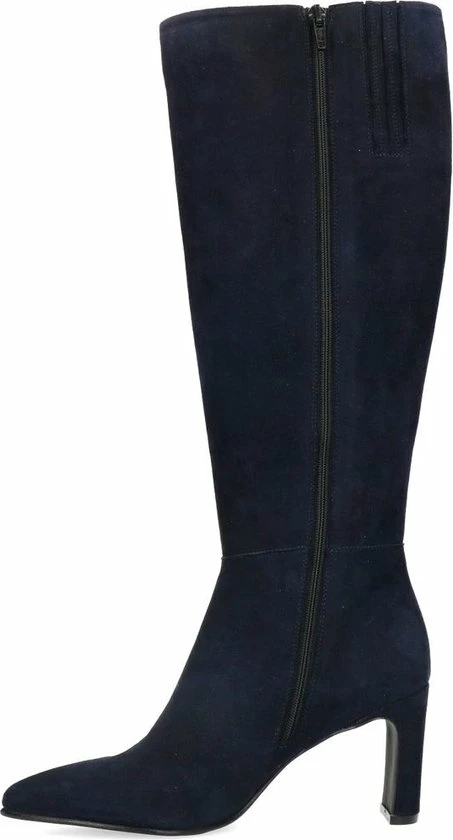 Manfield - Dames - Donkerblauwe Suède Hoge Laarzen Met Hak - Maat 39 6 Manfield - Dames - Donkerblauwe Suède Hoge Laarzen Met Hak - Maat 39 - Afbeelding 6