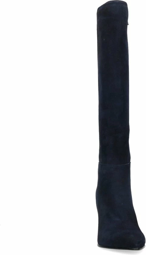 Manfield - Dames - Donkerblauwe Suède Hoge Laarzen Met Hak - Maat 39 4 Manfield - Dames - Donkerblauwe Suède Hoge Laarzen Met Hak - Maat 39 - Afbeelding 4