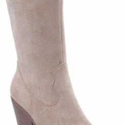 Weloveshoes SmileFavorites® Laarzen Met Hak - Suedine - Beige - Maat 39 -dames-schoenen Verkoop 485x840