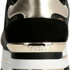 GUESS Harinna Dames Sneakers - Zwart/Bruin - Maat 40 -dames-schoenen Verkoop 497x840