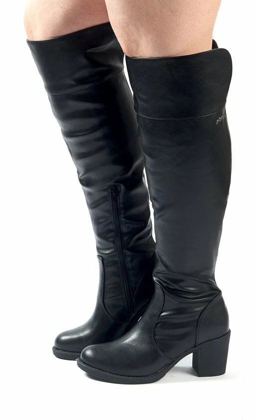 Gabylou - Laarzen Voor Brede Kuiten XL - Model Nathalie - Black, Maat 39 6 Gabylou - Laarzen Voor Brede Kuiten XL - Model Nathalie - Black, Maat 39 - Afbeelding 6