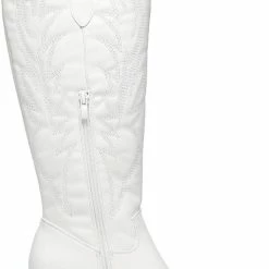 Weloveshoes SmileFavorites® Dames Cowboylaarzen Met Hak - Imitatieleer - Wit - Maat 40