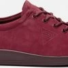 Ecco Soft 2.0 Veterschoenen Rood Textiel - Dames - Maat 39