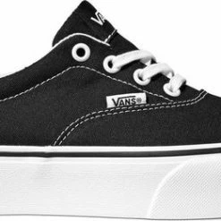 Vans Doheny Platform Canvas Dames Sneakers - Black/White - Maat 37