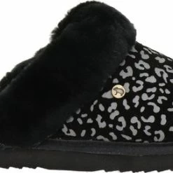 Warmbat Collie Dames Sloffen - Print Leopard Black - Maat 42