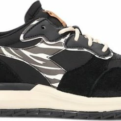 Diadora Jolly Animalier Lage Sneakers - Dames - Zwart - Maat 38
