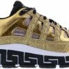 Versace Sneaker Vitello Laminato+Tessu Dames Maat 38½ Metallic
