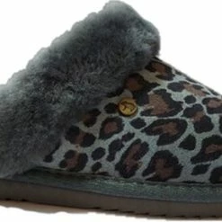 Warmbat Sloffen - Maat 40 - Vrouwen - (licht)grijs - Bruin (panterprint) -dames-schoenen Verkoop 550x287 11