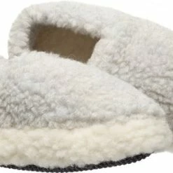 LuLu Wonen LuLu- Pantoffels Dames - Sloffen - Grijs Wit - 100% Schapenwol - Antislip Zool - Maat 38
