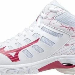 Mizuno Wave Voltage Mid Dames - Sportschoenen - Wit/rood - Maat 38