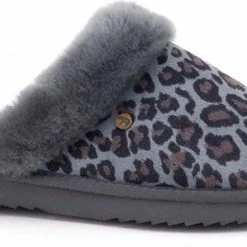 Warmbat Sloffen - Maat 40 - Vrouwen - (licht)grijs - Bruin (panterprint) -dames-schoenen Verkoop 550x299 8