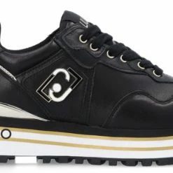 Liu Jo Maxi Wonder 01 Lage Sneakers - Leren Sneaker - Dames - Zwart - Maat 41