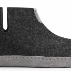 Travelin' Stay-Home Dames Hoge Sloffen - Wollen Pantoffels - Suede Zool - Grijs - Maat 42