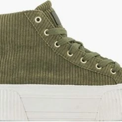 Oxmox Groene Platform Sneaker Corduroy - Maat 38 -dames-schoenen Verkoop 550x332
