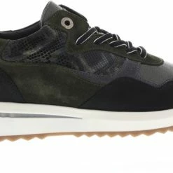 Floris Van Bommel 85351 Lage Sneakers - Leren Sneaker - Dames - Groen - Maat 41