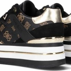 GUESS Harinna Dames Sneakers - Zwart/Bruin - Maat 40 -dames-schoenen Verkoop 550x346 2