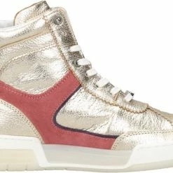 Shabbies Amsterdam Shabbies 102020094 Hoge Sneakers - Leren Sneaker - Dames - Goud - Maat 41 -dames-schoenen Verkoop 550x366 128