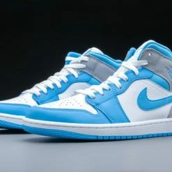 Nike Air Jordan 1 Mid SE, University Blue Grey, DX9276-100, EUR 43 -dames-schoenen Verkoop 550x366 4