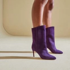 Lina Locchi Enkellaarsjes Dames / Laarzen / Damesschoenen - Suède - L1175 - Paars - Maat 39 -dames-schoenen Verkoop 550x367 8