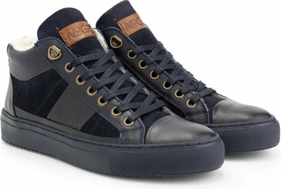 NoGRZ P.DaCortona Hoge Leren Damessneakers - Gevoerde Veterschoenen - Blauw Leer - Maat 38 3 NoGRZ P.DaCortona Hoge Leren Damessneakers - Gevoerde Veterschoenen - Blauw Leer - Maat 38 - Afbeelding 3