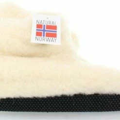 Natura Norway - Sloffen Van Merino Wol - Dames En Heren - Maat 35/36 - Wit/Crème