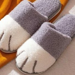 WT Trading Kattenpoot Sloffen Unisex – Maat 39/40 – Lichtgrijs