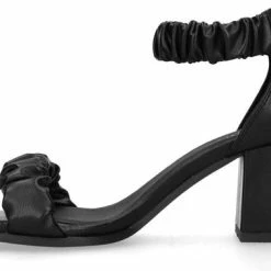 Sacha - Dames - Zwarte Sandalen Met Geplooide Details - Maat 39 -dames-schoenen Verkoop 550x379 11