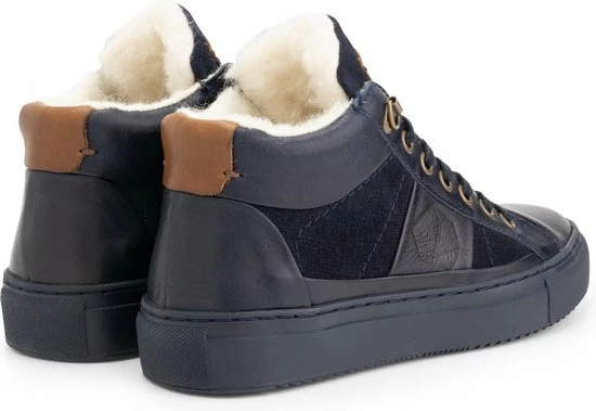 NoGRZ P.DaCortona Hoge Leren Damessneakers - Gevoerde Veterschoenen - Blauw Leer - Maat 38 4 NoGRZ P.DaCortona Hoge Leren Damessneakers - Gevoerde Veterschoenen - Blauw Leer - Maat 38 - Afbeelding 4