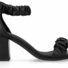 Sacha - Dames - Zwarte Sandalen Met Geplooide Details - Maat 39