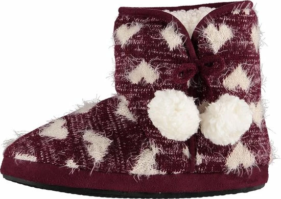 Apollo Pantoffels Dames - Sloffen - Pantoffels - Sloffen Dames - Hoog - Patroon - Hartjes - Bordeaux Rood - Maat 41/42 3 Apollo Pantoffels Dames - Sloffen - Pantoffels - Sloffen Dames - Hoog - Patroon - Hartjes - Bordeaux Rood - Maat 41/42 - Afbeelding 3
