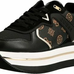 GUESS Harinna Dames Sneakers - Zwart/Bruin - Maat 40 -dames-schoenen Verkoop 550x393 5