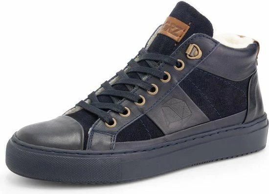 NoGRZ P.DaCortona Hoge Leren Damessneakers - Gevoerde Veterschoenen - Blauw Leer - Maat 38 7 NoGRZ P.DaCortona Hoge Leren Damessneakers - Gevoerde Veterschoenen - Blauw Leer - Maat 38 - Afbeelding 7