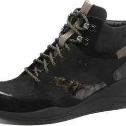 Durea Dames Enkelboot - 9755-685-0005 Zwart/Combi - Wijdte H - Maat 5