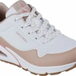 Skechers Uno Pop Color Fun Wit Tan Sneakers Dames (177121 WTAN)
