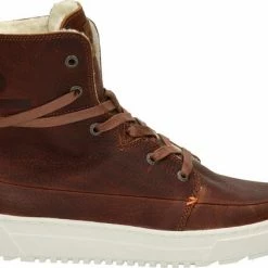 HUB Chess 3.0 Hoge Sneakers - Leren Sneaker - Dames - Cognac - Maat 40