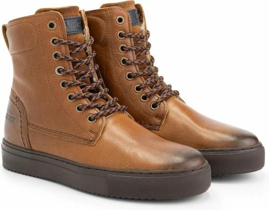 NoGRZ D.Stalpaert Hoge Leren Damessneakers - Gevoerde Veterschoenen - Cognac Bruin Leer - Maat 37 3 NoGRZ D.Stalpaert Hoge Leren Damessneakers - Gevoerde Veterschoenen - Cognac Bruin Leer - Maat 37 - Afbeelding 3