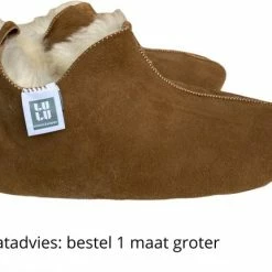 LuLu Wonen LuLu- Leren Sloffen / Pantoffels Gevoerd Met Schapenvacht. Maat 40