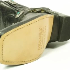 Sendra Boots 11070 Zwart Blues Dames Enkellaars Ibiza Gipsy Cowboy Western Vierkante Neus Platte Hak Rechte Schacht Afneembaar Spoor Turquoise Echt Leer Maat 39 -dames-schoenen Verkoop 550x444 6