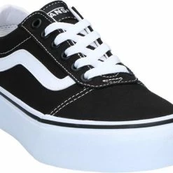 Vans Ward Platform Canvas Dames Sneakers - Black/White - Maat 42 -dames-schoenen Verkoop 550x448