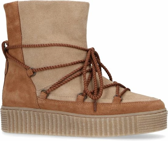 Manfield - Dames - Cognac Snow Boots Met Bont - Maat 39 2 Manfield - Dames - Cognac Snow Boots Met Bont - Maat 39 - Afbeelding 2