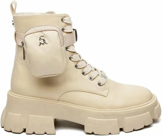 Steve Madden Tanker-P Beige Dames Veterboots - Maat: 40 1 Steve Madden Tanker-P Beige Dames Veterboots - Maat: 40