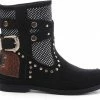 WELOVESHOES® Dames Cowboylaarzen, Enkellaarsjes - Suedine - Zwart - Maat 40