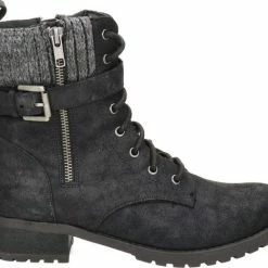 Skechers Dome Dames Veterboot - Zwart - Maat 39
